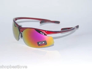 Flak Sunglasses w/ Metallic Fire Jade Cherry Red M-Frame - Picture 1 of 7