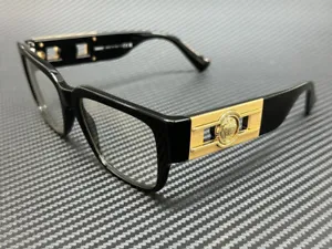 VERSACE VE3350 GB1 Black Gold Men's 55 mm Eyeglasses - Picture 1 of 5