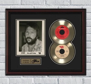 Eric Clapton Framed Gold or Platinum 45 Record w/ Reproduction Signatures - Picture 1 of 4