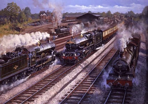 GWR Castle Class Railway Engine Steam Locomotive Blank Fathers Day Birthday Card - Picture 1 of 1