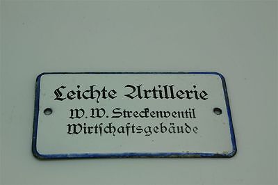 Original Altes Emailleschild Leichte Artillerie Wirtschaftsgebäude 13x7 Cm Sign • 158.75€