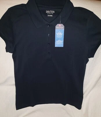 Camisa Uniforme Escolar Azul Marino Rendimiento Manga Corta Niñas Nautica Talla XL/15 Foto 1 de 4