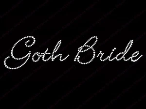 Diamonte Hotfix Wedding Transfers Rhinestones iron On Motif " Goth Bride " -Sty1 - Picture 1 of 1