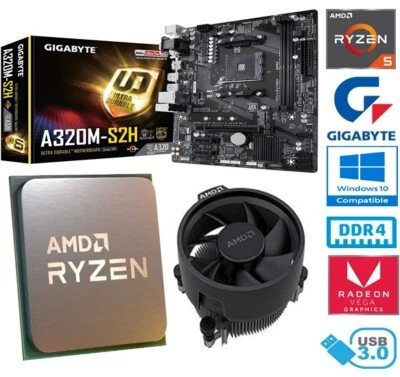 AMD RYZEN 5 3400GE BUNDLE - GIGABYTE A320M-S2H MOTHERBOARD  - Image 1 of 4