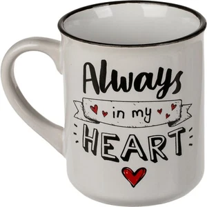 Kaffeetasse Steingut-Becher Tasse »Always in my Heart« 8,5x10cm Geschenkidee - Picture 1 of 3