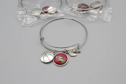 Lot 0f 7 NBA Cleveland Cavaliers Sports Silver Bangle Charm Bracelets Cover