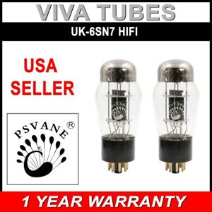 New Gain Matched Pair (2 pcs) Psvane 6SN7-UK Vacuum Tubes Valves - USA Shipping