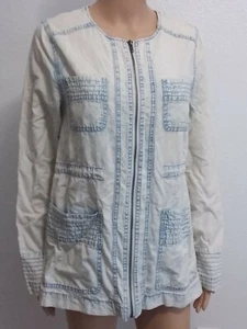 Denim Jacket women's Nordstrom Jack Lightweight front zip sz Small regular - Picture 1 of 12