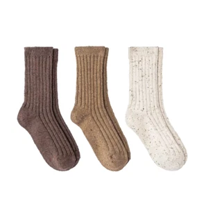 Women's Fine Ribbed 3pk Crew Socks - Universal Thread Cream Tan Brown 4-10 - Picture 1 of 6