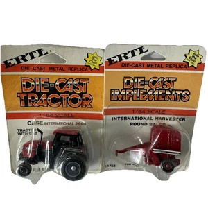 Ertl 1/64 Case IH 2594 & 1758 Tractor & Baler 1987 International Harvester NOS - Picture 1 of 3