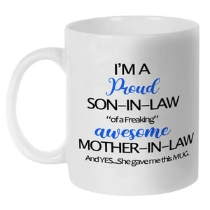 Funny Son In Law Coffee Mugs, Humorous Birthday Fathers Day Gift Teac Cup for... - Picture 1 of 8