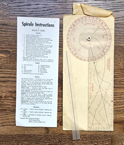 Vtg SPIRULE Circular Calculating Device | Walter Evans | Instructions + Envelope - Picture 1 of 8