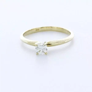Anillo de compromiso solitario oro 14K clásico 0,52 quilates diamante natural redondo F SI1 - Imagen 1 de 5