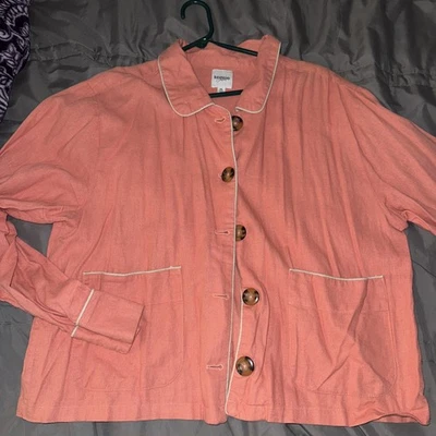 Kensie Camisa Abotonada Chaqueta Mujer XL Mezcla de Lino Clásica Top Negocios Foto 1 de 4