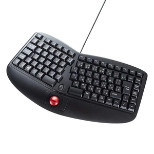 Sanwa Supply Ergonomic Keyboard (with Trackball) Wired USB Connection Membrane J - Afbeelding 1 van 9