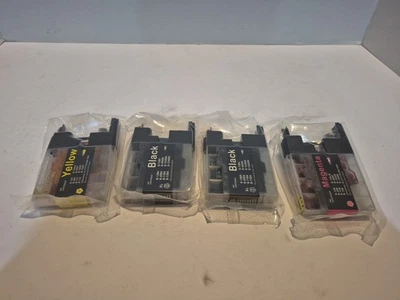 4 Pack Ink Cartridge Compatible ForBrother LC-75 XL 2 Black, 1 Yellow, 1 Magenta - Image 1 of 4