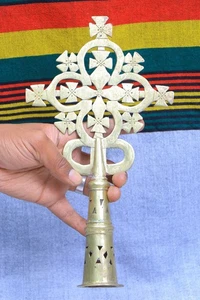 Ethiopian Orthodox Processional Cross Coptic Africa Art Ethiopia - Picture 1 of 6