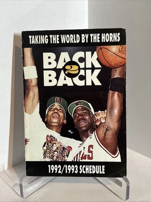 Chicago Bulls 1992 / 1993 Pocket Schedule with Michael Jordan and Scottie Pippen - Image 1 of 4