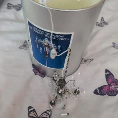 Lámpara de araña Heidi Ott miniatura luz 3 brazos real Crysta #YL7002-1 FBA Foto 1 de 4