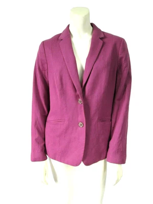 Chaqueta Blazer Talbots Talla 10 Ciruela Polvorienta 99% Lana Franela Italiana Nueva Sin Etiquetas Foto 1 de 4