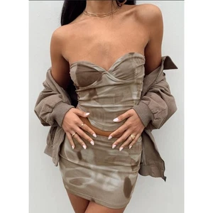 NWT Princess Polly Brown Tie Dye Mesh The Brynn Set Women's 12 - Picture 1 of 13