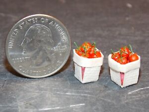 Dollhouse Miniature Tomato Basket Set Food Fruit 1:12 scale H108 Dollys Gallery