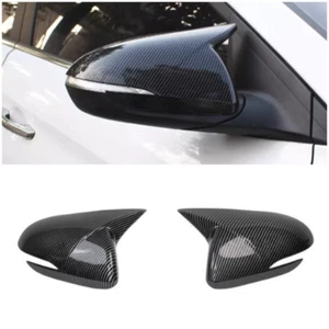 ABS Fiber Ox Horn Rearview Mirror Lid Cover Trim For 2017-2020 Hyundai Elantra - Picture 1 of 3