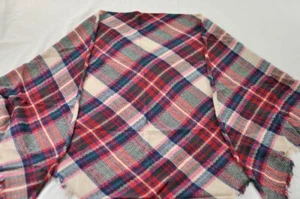 women's plaid triangle neck scarf soft & warm 44" x 82" shawl colorful red blue - Picture 1 of 5