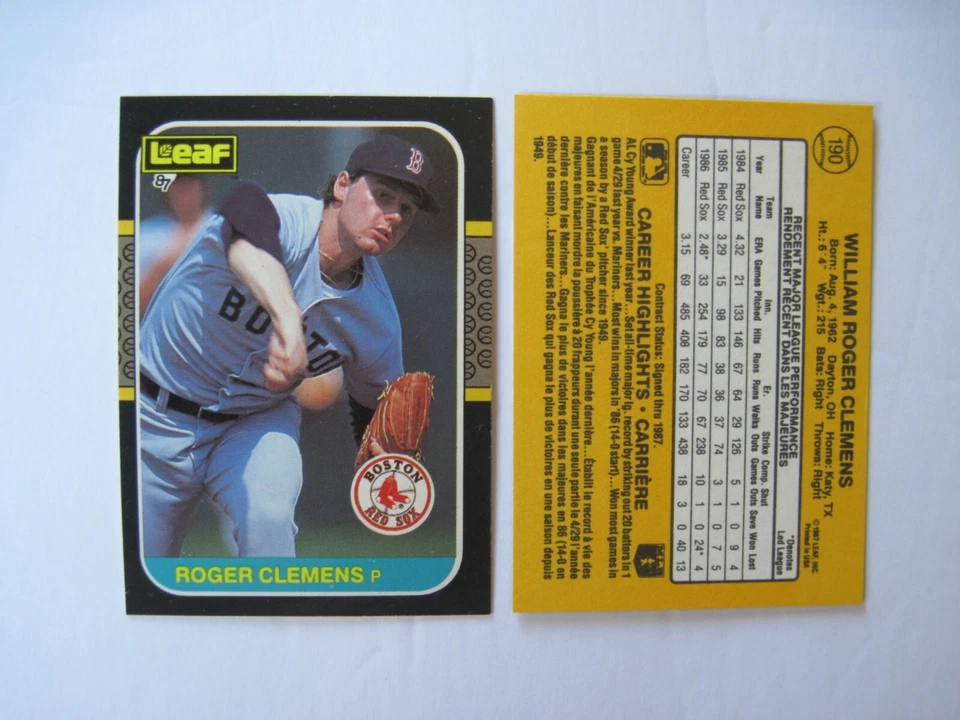 ROGER CLEMENS CARDS Your Pick TOPPS Fleer Donruss Leaf Tiffany Score 1987 - 2022 - Image 1 of 1
