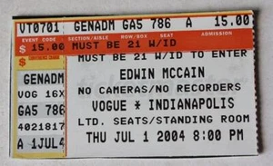 Edwin McCain 2004 Concert Ticket Stub The Vogue Indianapolis Indiana --- - Picture 1 of 1