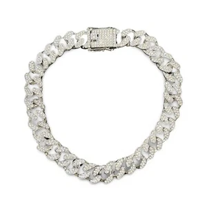 Royal Paws Club Silver Diamond Cuban Dog/Pet Collar BLING LUXURY SZ: SMALL NWOT - Picture 1 of 4