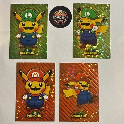 Mario/Luigi Pikachu Gold Stripe Variants  Pokemon Card Database Christmas Set - Image 1 of 4
