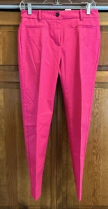 NWT Ann Taylor Size 0 The Crop Mid Rise Slim Leg Pants Red/Rose - Picture 1 of 6