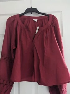 Blusa Aerie Ligera 100% Algodón, Manga Larga Pequeña Nueva Con Etiquetas $54.95 - Imagen 1 de 6