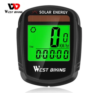 WEST BIKING Wireless Cycling Computer Waterproof Solar Energy Bicycle Computer - Picture 1 of 12
