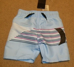 NEW Hurley sz 4 boys swim trunks elastic board shorts swimsuit  blue stripe - Picture 1 of 2