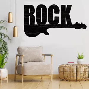 Guitarra de rock recortada, letrero de placa de madera, artesanía de madera, suministro artesanal, decoración del hogar - Imagen 1 de 6