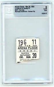 Boleto de campeonato de las finales de la NCAA 1954 STUB LA SALA BRADLEY BALONCESTO ¡TOM GOLA! - Imagen 1 de 2
