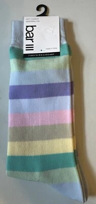 1 Pair Of Bar III Women’s Striped Arch Support Seamless Toe Socks Shoe Size 7-12 - Image 1 of 4