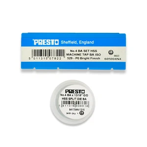 Presto 4BA Taps Dies HSS First, Second, Plug & Split Dies Direct From RDGTools - Picture 1 of 6