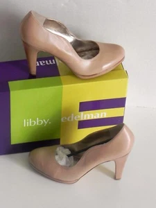 Libby Edelman Noelle Sand Beige Tan Burn Leather Heels Pumps 10 - Picture 1 of 6