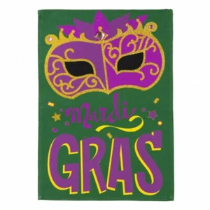 "Máscara Mardi Gras 14B4022BL perenne arpillera jardín bandera 12,5"" x 18""" - Imagen 1 de 1