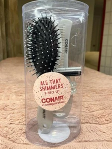 Conair All That Shimmers Cushion Brush and Comb 8 Piece Hair Gift Set 4 elastics - Picture 1 of 2