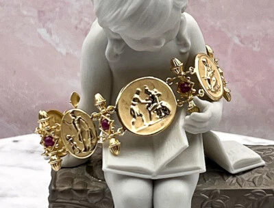 TAGLIAMONTE Designs (LD3556B) 14K Cameo Bracelet*Rubies*24.7GM*Medusa*Reg.$4500 - Image 1 of 4