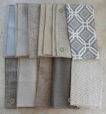 Jessica Charles Upholstery Fabric Panel Samples Lot of 11 Grays Neutrals - Image 1 of 4