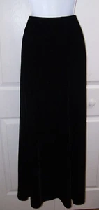 Patra Women's Long Black Velvet Straight Skirt Ruffles on Side Large Size 12 New - Picture 1 of 10