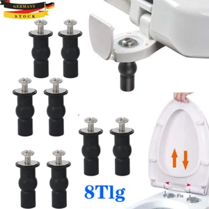 8Tlg WC Sitz Befestigung Universal Befestigungsset Schrauben Toilettendeckel - Bild 1 von 12