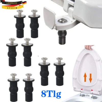 8Tlg WC Sitz Befestigung Universal Befestigungsset Schrauben Toilettendeckel DE - Bild 1 von 4