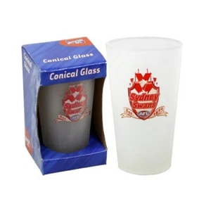 AFL Sydney Swans Frosted Conical Drinking Glass - Picture 1 of 1