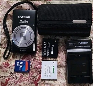 Canon PowerShot ELPH 115 IS 16MP Digital Camera PC2018 Black/ Works Great - Picture 1 of 13